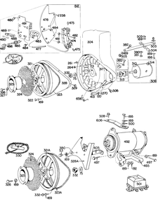 Electric Starter, Rewinds Diagram and Parts List for 140202-0130-XX  Briggs and Stratton Engine